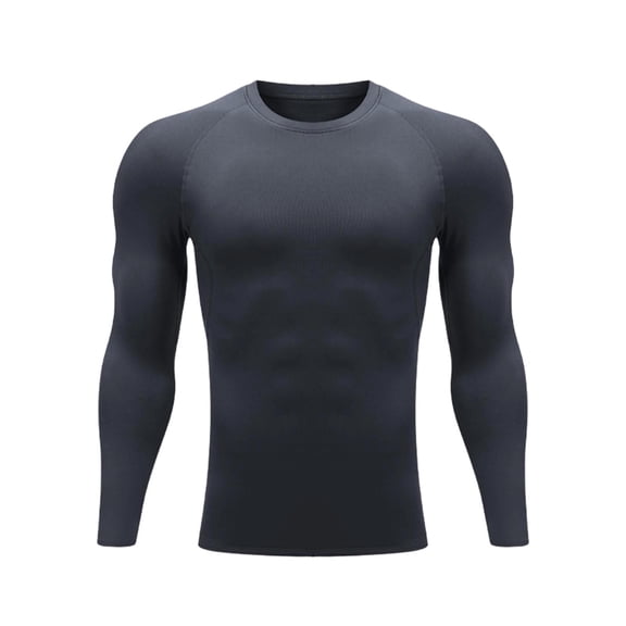 Mens Shirts Under $10 Men's Compression Thermal Shirt Long Sleeve Fleece Lined Base Layer Warm Active Football Baseball Undershirts