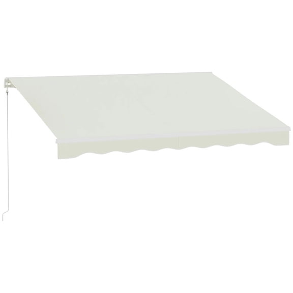 YYAo Patio Awnings Sun Shade Shelter, Patio Awnings, 10' x 8' Electric Awning, Retractable Awning with Remote Controller and Manual Crank Handle, Cream