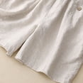 thumbnail image 6 of Mifsaly Womens Summer Shorts Button Details High Waisted Wide Leg Shorts with Pockets Lightweight Relaxed Fit Daily Wear Casual Summer Outfits Beige,L, 6 of 6