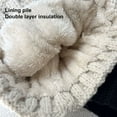 thumbnail image 6 of Hadanceo Women Fall Winter Hat Thickened Knitted Soft Elastic Warm Anti slip Ear Plush Ball Decor Twisted Pattern Outdoor Cap, 6 of 9