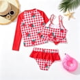 thumbnail image 6 of Lullu Toddler Girls Zip up Long Sleeve Rash Guard One Piece Swimsuit Strawberry Ruffle Bathing Suit, 6 of 7