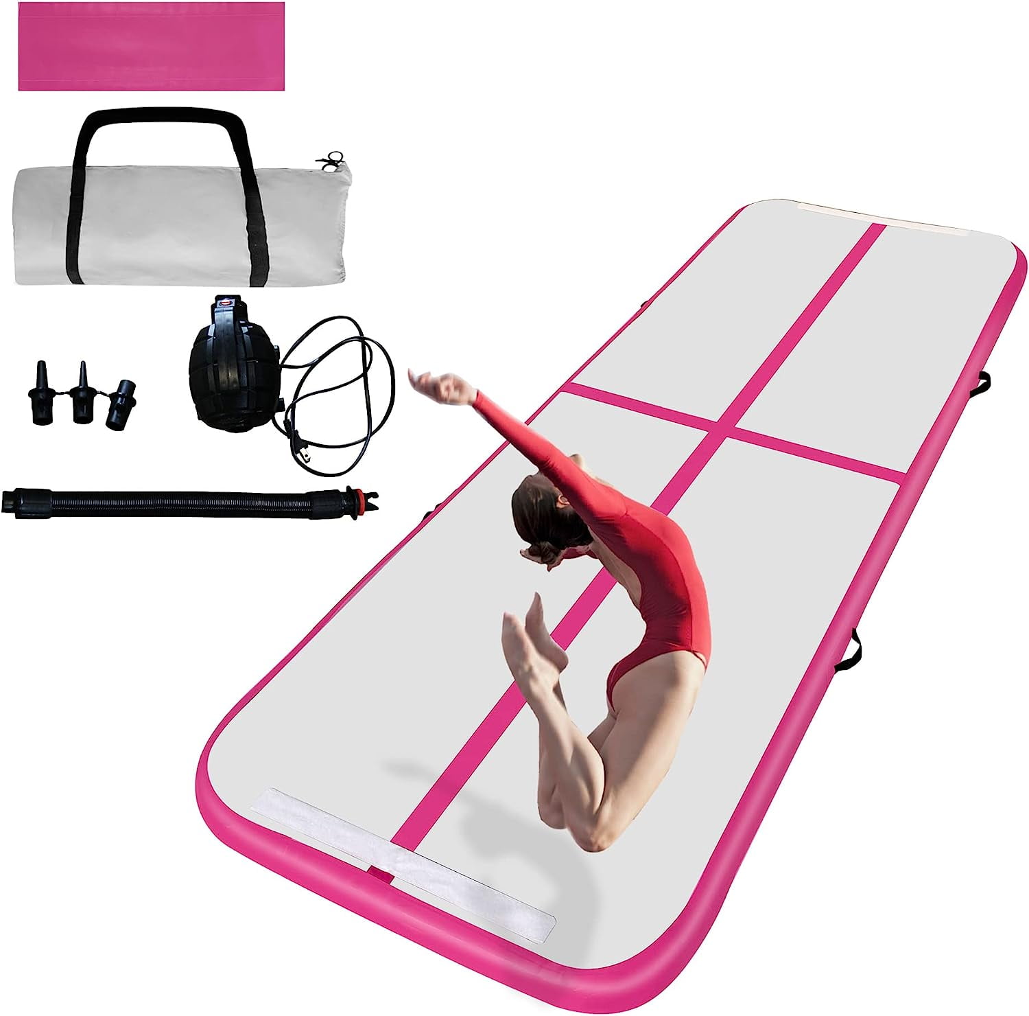 KFFKFF Air Track Set 2 Piece Inflatable Tumbling Gymnastics Gym