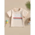 thumbnail image 2 of Bagilaanoe 4th of July Tops for Toddler Baby Girls Boys Short Sleeve Letter Stripe Print T-Shirts 12M 18M 24M 3T 4T 5T Kids Independence Day Clothes, 2 of 9