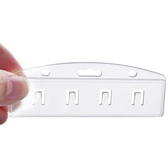 Specialist ID Vertical Half Card Badge Holder - Hard Plastic Swipe Holder For ID & Credit Cards, Clear