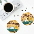 thumbnail image 4 of Disketp Happy Thanksgiving Day Funny Coasters,4 Pcs Leather Coasters with Holder, Perfect Housewarming Hostess Gifts,Protect Furniture from Water Marks Scratch and Damage-Octagon, 4 of 6