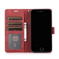 thumbnail image 7 of Nalacover Slim Wallet Case for iPhone 7/8/SE 2020/SE 2022, for Women Men, Embossed Pattern PU Leather Shockproof Magnetic Clasp Credit Card Slots Flip Kickstand Phone Case+Wrist Strap,Red, 7 of 7
