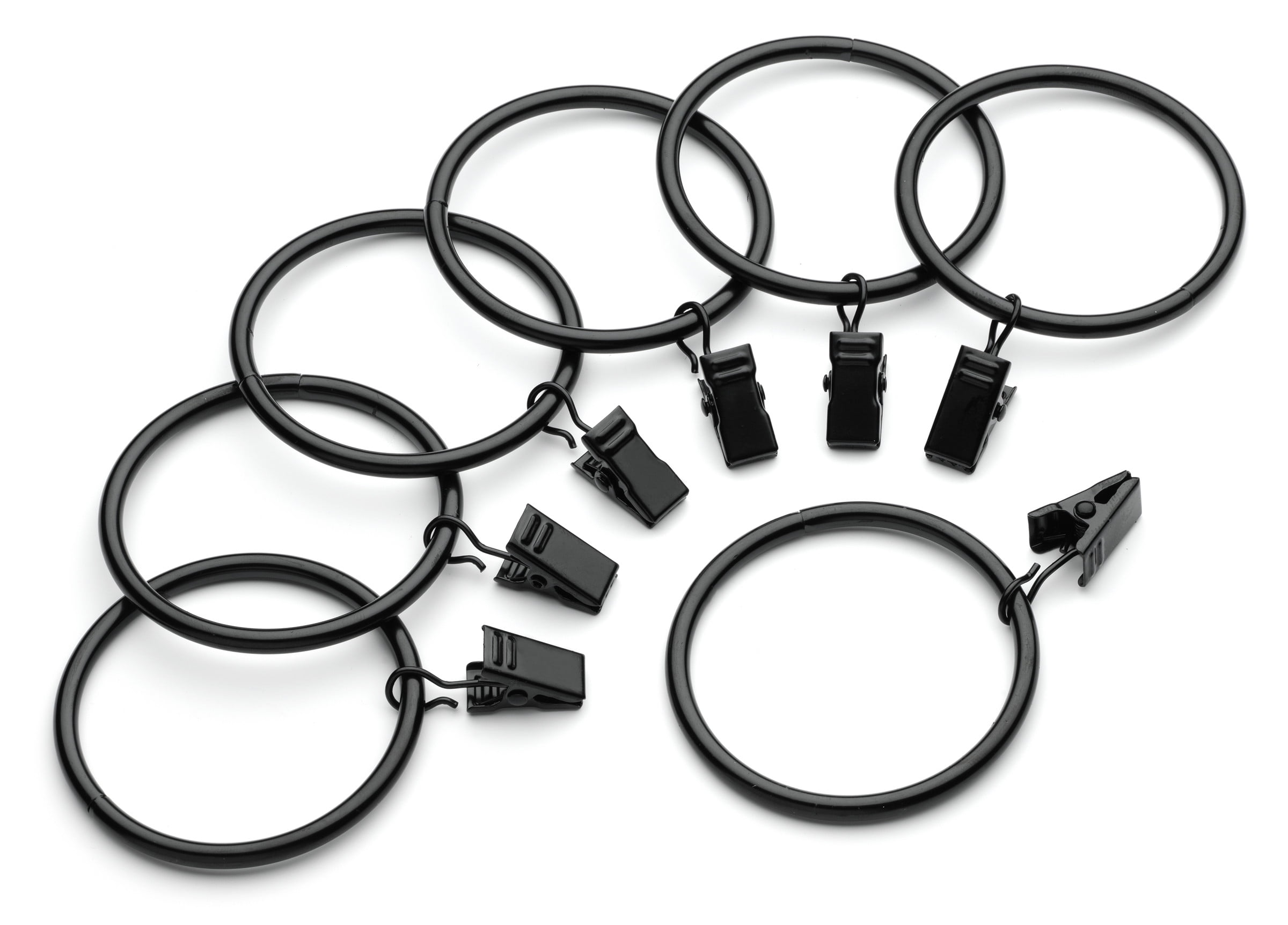 Premium Quality Plastic Set of 7 Rack /& Hook White 2 Inches Curtain Clip /& Rings