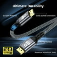 thumbnail image 6 of 80Gbps Displayport Cable 2.1 16K@60Hz, 8K@120Hz, 4K@240Hz, DP 2.1 Cable 16K Braided Cord, Compatible with HDR10 DSC 1.2a, G-Sync FreeSync Gaming PC, Gaming Monitor 5090, AMD 7900XTX, 6 of 8