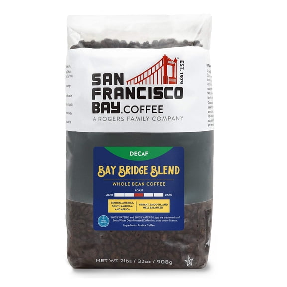 Decaf Bay Bridge Blend, Whole Bean, 2 lb Bag