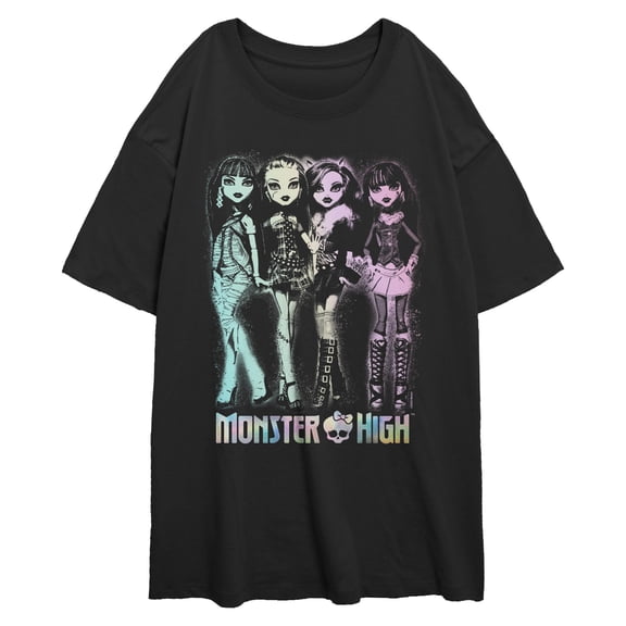 Juniors Monster High Colorful Group Shot T Shirt