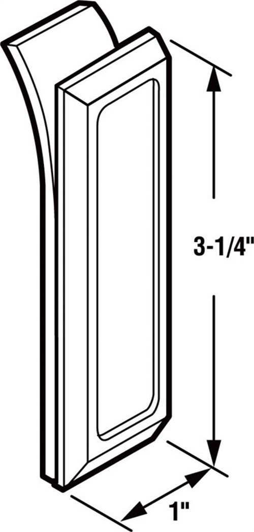 Prime-Line  3.3 in. L Gloss White  Clear  Acrylic  Door Pull