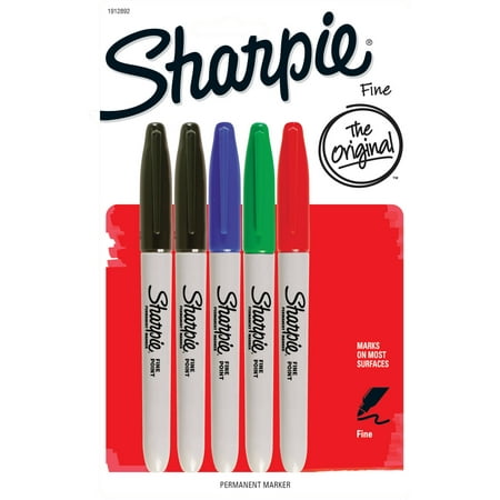 Sharpie 5pk Permanent Markers Fine Tip Multicolored