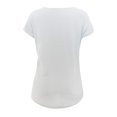 thumbnail image 3 of Gibobby Camiseta Powerblend con Cuello en V verano color sólido cuello redondo media cremallera encaje manga corta camiseta(Blanco,CH), 3 of 4