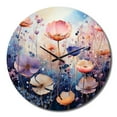 thumbnail image 2 of Designart "Purple Dreamy Flowers VI" Abstract Botanicals Oversized Wall Clock, 2 of 5