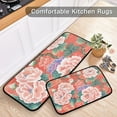 thumbnail image 5 of Flowers Kitchen Rugs Set of 2 Non Slip Floor Foam Mat Cushioned Soft Waterproof Carpet Runner for Dining Room Laundry, 5 of 7
