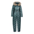 thumbnail image 4 of Tiqkatyck Womens Ski Suit Clearance Women's Winter Ski Onesie Outdoor Sports Snowsuit Removable Collar Coat Onesie Jumpsuits for Women Dressy One Piece Jumpsuit Green, 4 of 4