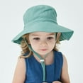 thumbnail image 2 of Otqutp Toddler Girl Bucket Cap Bucket Hat Solid Cap Boys Hat Baby Sun Hat Kids Beach Hats Wide Brim Outdoor Play For 0 to 12Years, 2 of 6