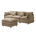 thumbnail image 5 of EHANCIS 105" Modular Sectional Sofa, 3 Seater Chenille L Shape Couch with Ottoman,Coffee, 5 of 10