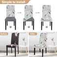 thumbnail image 4 of Printed Dining Room Chair Covers Set of 4, Stretch Kitchen Chair Covers Washable Parsons Chair Slipcover Removable Dining Chair Protectors for Hotel,Ceremony(Leaf pattern2), 4 of 6