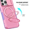 thumbnail image 4 of for iPhone 13 Pro Case with Camera Sliding Cover, [Compatible with MagSafe] with Magnetic Ring Kickstand, Military Grade Heavy Duty Protection Phone Case for iPhone 13 Pro, Pink, 4 of 10