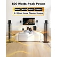 thumbnail image 3 of Home Theater Systems with 5.25 inch Subwoofer, 5.1 Wired Satellite Surround Sound Speakers, 600 Watts Peak Power Deep Bass Audio Stereo System with FM Radio Bluetooth AUX DVD USB SD Input, 3 of 9