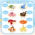 thumbnail image 2 of MorisMos Sea Animal Plush Toy Set with Blue Shell House, 9 Pieces Ocean Stuffed Animals, 2 of 6