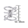 thumbnail image 3 of White Topaz 2 2/5 Carat (Ctw) Crossover Split Shank Ring In Sterling Silver, 3 of 4