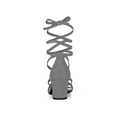 thumbnail image 4 of BLISSFUL STEP Women's Open Toe Lace up Sandals Mid Block Heels Sandals Grey 10.5, 4 of 8