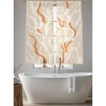 thumbnail image 5 of Abstract Color Block Sheer Curtains 63 Inch Long 2 Panels, Modern Orange Beige Line Light Filtering Rod Pocket Curtains, Sheer Voile Drapes for Living Room Bedroom, 52"x63", 5 of 8