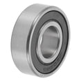 thumbnail image 1 of Rodamientos de bolas de ranura profunda Unique Bargains 6202VV P0 15x35x11mm Rodamientos lubricados Doble sello de goma Negro Tonalidad plateada Rueda de patinete patineta, 1 of 6