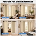 thumbnail image 6 of Beige Blackout Curtains, 52 x 72 inch Drapes Set of 2 Panels, Thermal Insulated Room Darkening Curtains for Bedroom Living Room, Privacy Protection&Noise Reduce, 6 of 7