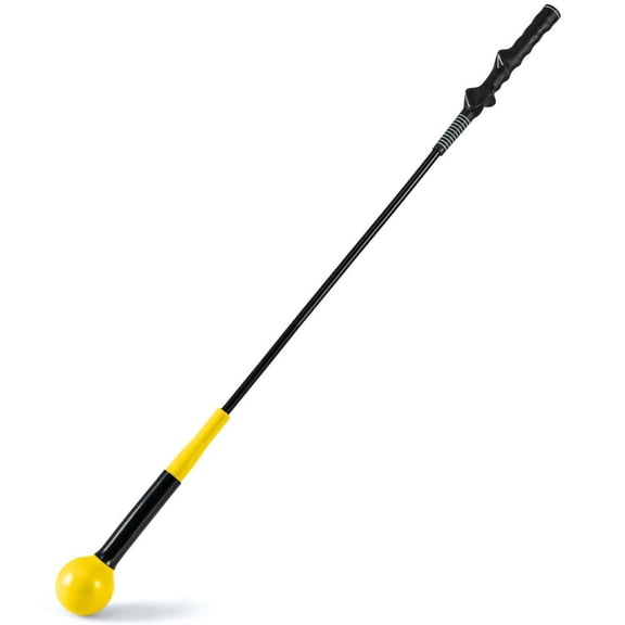 Barara King Professional 40 Inch Weighted Head Golf Swing Aid Trainer for Rhythm and Grip, Yellow
