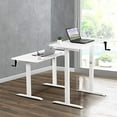thumbnail image 4 of UNICOO® Crank Adjustable Height Standing Desk, Adjustable Sit to Stand up Desk,Home Office Table, Computer Table, Portable Writing Desk, Study Table (White Top/White Frame - NTCSET-01-WW), 4 of 8
