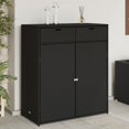 thumbnail image 1 of vidaXL Garden Storage Cabinet Black 105x55x113 cm Poly Rattan, 1 of 5