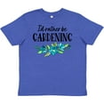 thumbnail image 3 of Inktastic I'd Rather Be Gardening Blue Flowers Youth T-Shirt, 3 of 5