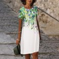 thumbnail image 2 of Vestido informal de manga corta con estampado de temperamento informal con cuello redondo para mujer Wmkox8yi  FGJ1837, 2 of 8