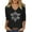 AW1 Black, variant on GBSYEWXS T-Shirts For Woman Christmas V-Neck Elegant Tee Outdoor Snowflake Print 3/4 Sleeve Black Tops
