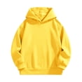 thumbnail image 5 of Zylanna Girls Hoodie Sweatshirts, Solid Color Classic Hooded Long Sleeve Loose Fit Casual Pullover Tops for Fall Yellow Size 13-14, 5 of 9