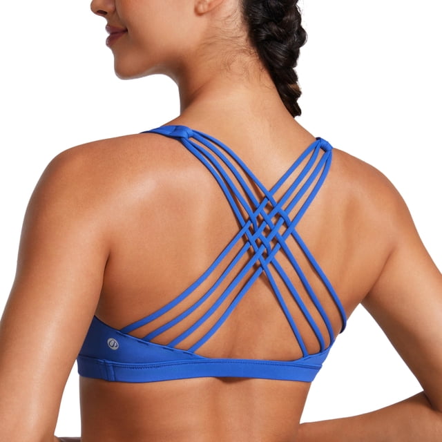 Sostén Deportivo CRZ YOGA Sin Aros con Tirantes y Relleno Azul Talle S