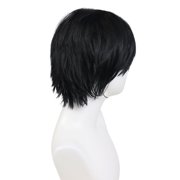 Short Pixie Cut Wig Synthetic Hair Wigs for Women with Bangs Natural Black Wig Layered Wavy Style Short Wigs for Women