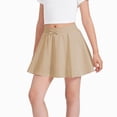 thumbnail image 2 of CAUYDY Girls Skirts Size 10-12 13-14 15-16 Teen Girl Casual Pleated Skirt 3T-9Y Little Big Kid Stretch Waist School Skirts Tween Girls Uniform Skorts Summer (Sizes 3-4 Years,Khaki), 2 of 6