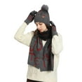 thumbnail image 2 of XFHLMJFF Winter Beanie Scarf Touchscreen Gloves Set Mens Womens Warmer Neck Gloves Knit Cap Lined Hats Solid Color Thicken Scarf Winter Gifts 3Pcs, 2 of 4