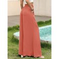 thumbnail image 4 of SOMER Pants for Women Flowy Dressy Casual Elastic High Waist Wide Leg Palazzo Pants with Pocket, 4 of 7
