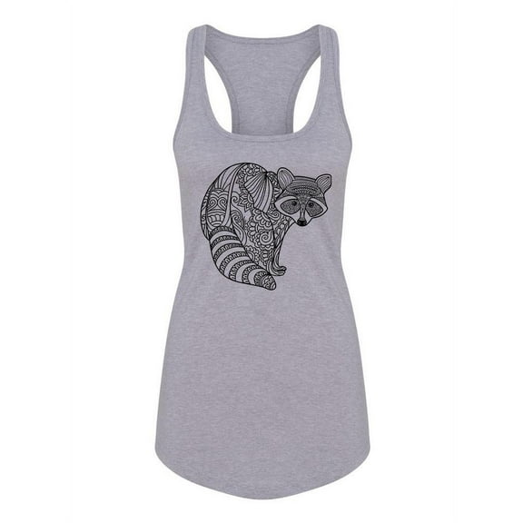 Raccoon In Patterns Racerback Tank Women -Image by Shutterstock, Female x-Small