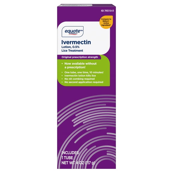 Equate Ivermectin Lotion Lice Treatment, 0.5%, 4 oz, Compare to the Active Ingredient in Sklice®