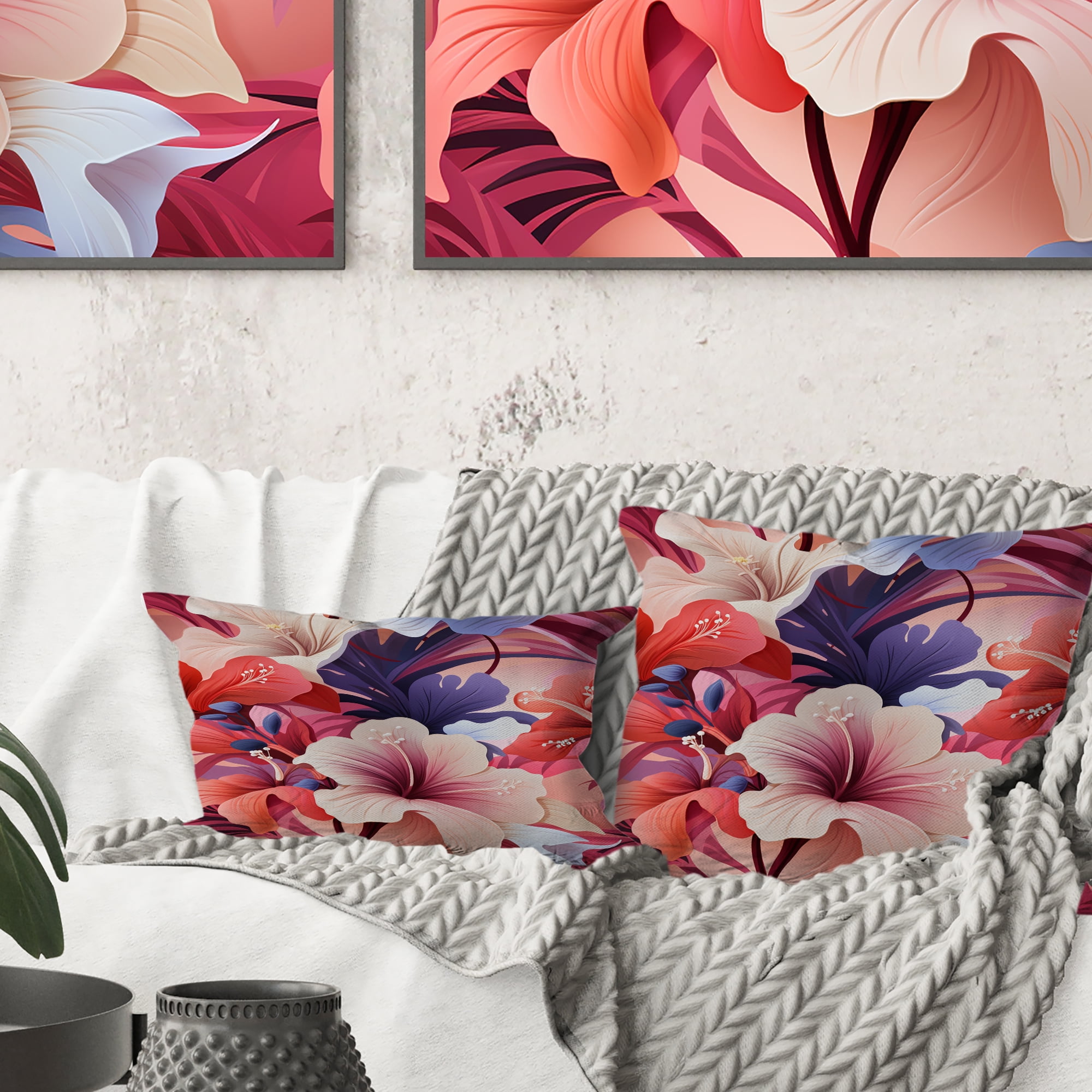 Tropical throw pillows for couch sale