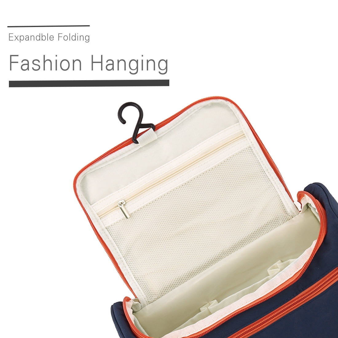 Unique Bargains Travel Wash Storage Oxford Cloth Toiletry Pouch Bag Organizer Navy Blue