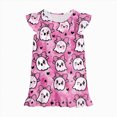 thumbnail image 6 of NOLDARES Halloween Girls Nightgowns Kids Flutter Short Pajamas Nightdress Princess Nightgown Sleep Dress(N211-Hot Pink), 6 of 7