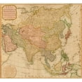 thumbnail image 2 of Vintage Maps 28x26 White Modern Wood Framed Museum Art Print Titled - Asia 1799 According to Captain Cook, 2 of 4
