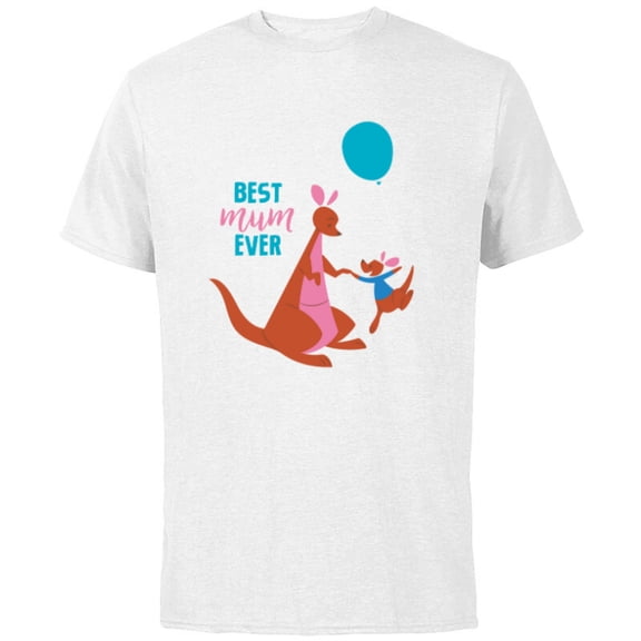 Disney Winnie the Pooh Kanga and Roo Best Mum Ever - Short Sleeve Cotton T-Shirt for Adults - Customized-White